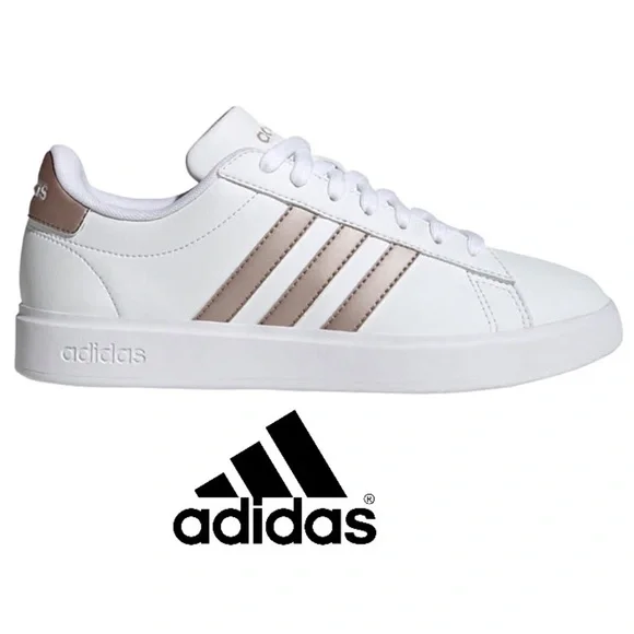 Adidas grand court store leather sneaker